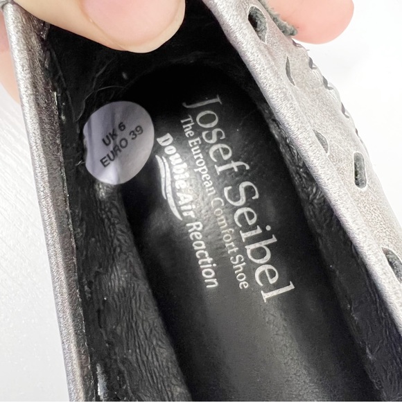 Josef Seibel Perforated Cut Out Double Air Comfort Flat Distressed Metallic 39 - Picture 6 of 7